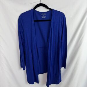Chicos Women's The Ultimate Tee Cardigan Top Size 0 Small Blue Long Sleeves